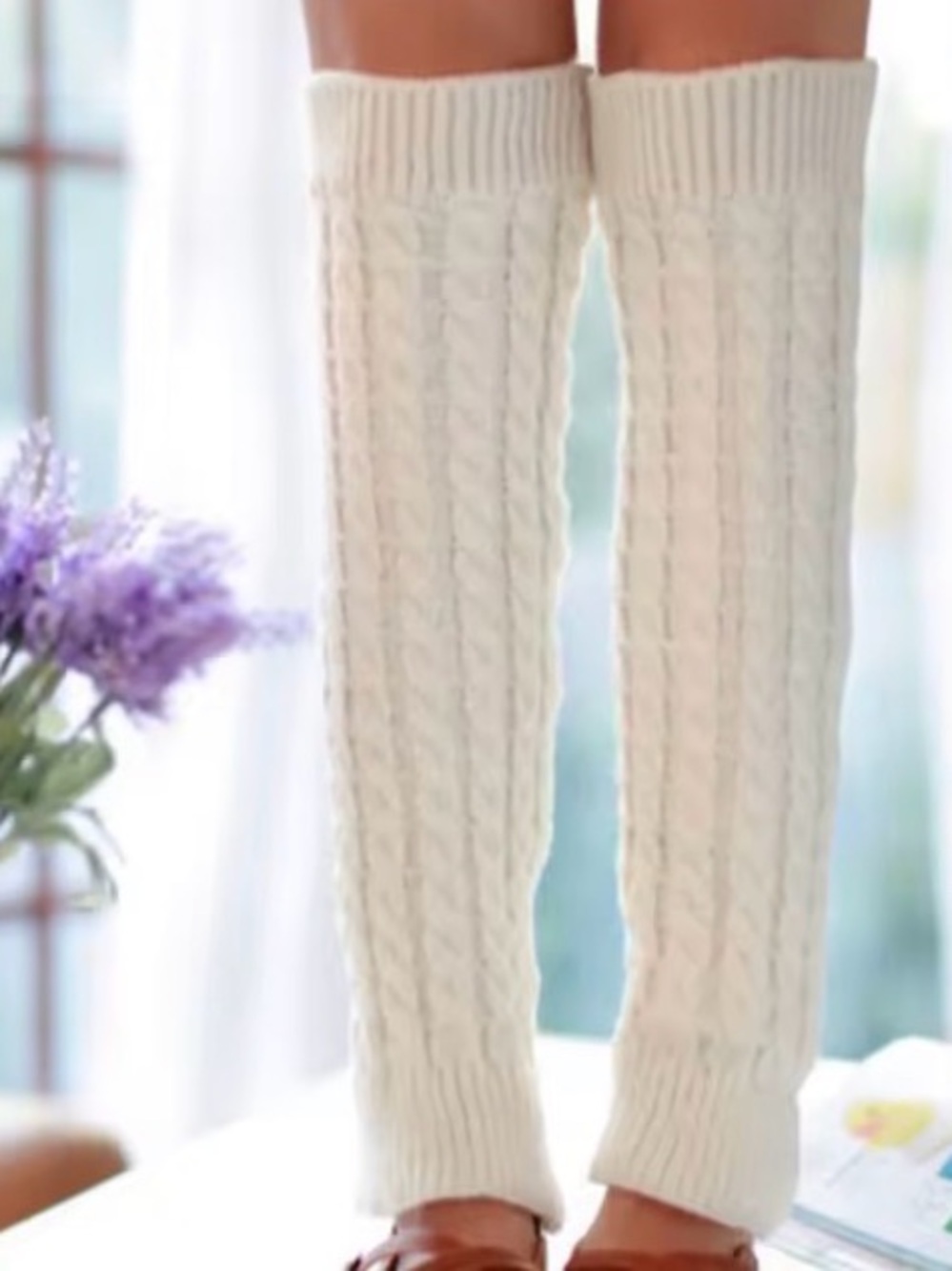 Knit Cable Leg Warmers Autumn And Winter Female Girls Pile Heap Socks Sports